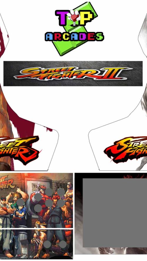 Vinilo Bartop - Street Fighter Ryu y Ken