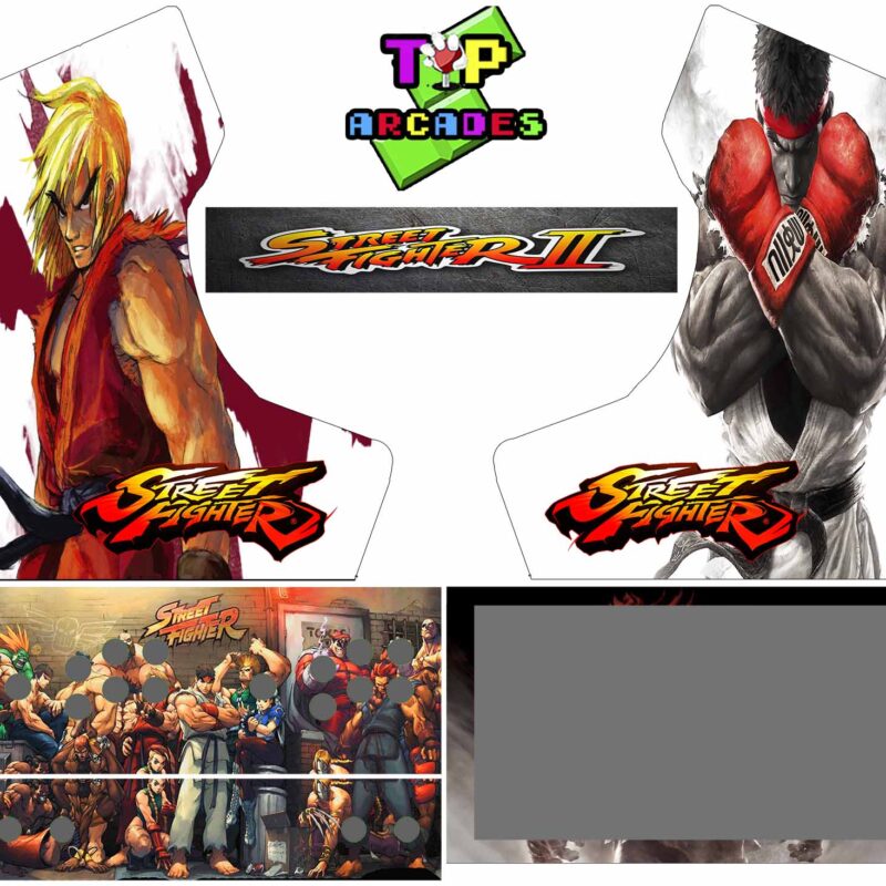 Vinilo Bartop - Street Fighter Ryu y Ken